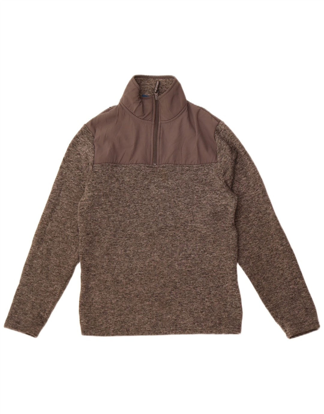 Hanorac pentru bărbați Mountain Warehouse, cu fermoar, cu gât, pulat, gri mic