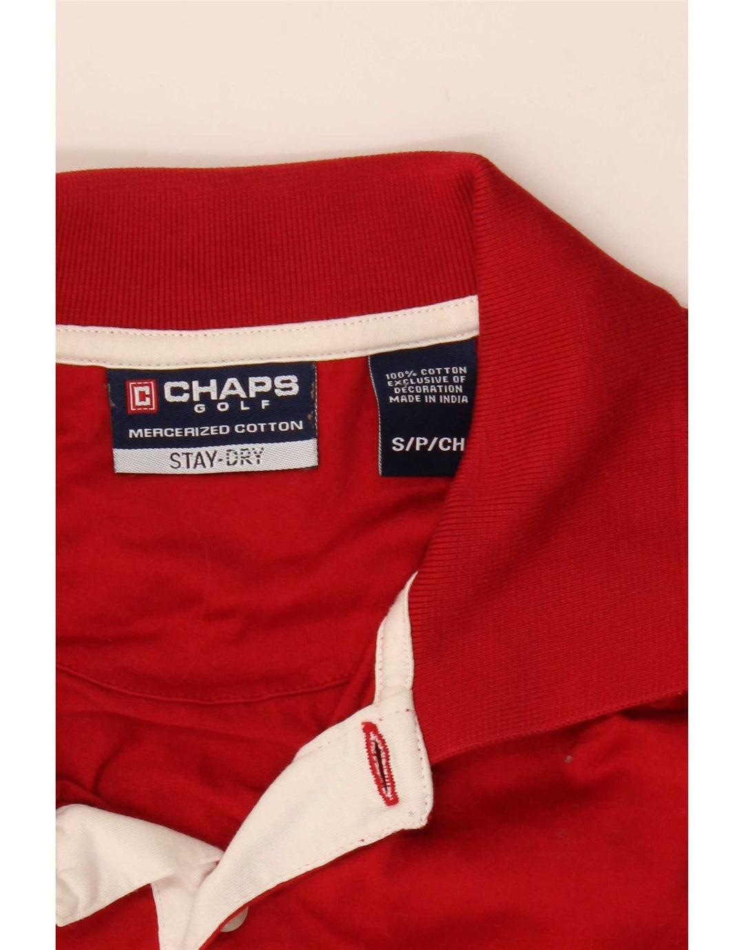 Cămașă polo de golf Chaps pentru bărbați, bumbac roșu mic