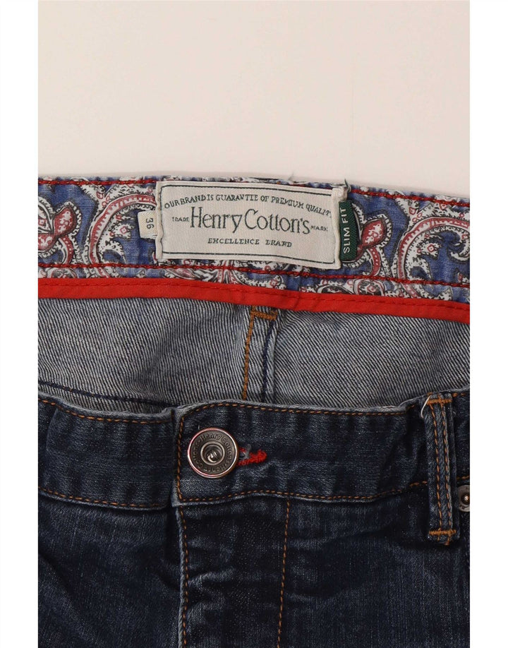 Henry Cottons Blugi Crop Slim W36 L26 Albastru