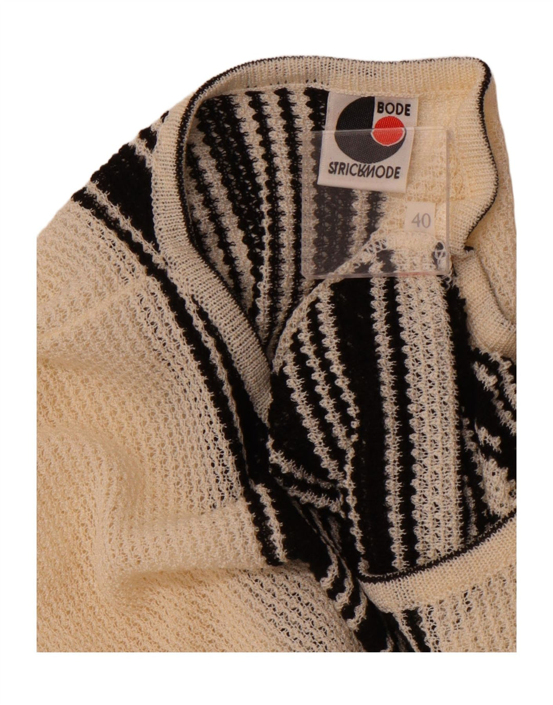 Pulover BODE pentru damă, cu gât de barcă, cu dungi EU 40, mediu alb închis