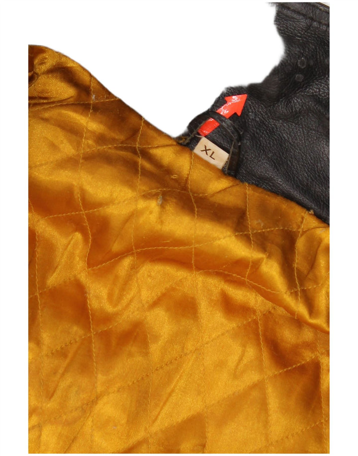 Jachetă de piele vintage pentru bărbați UK 42 XL din piele neagră