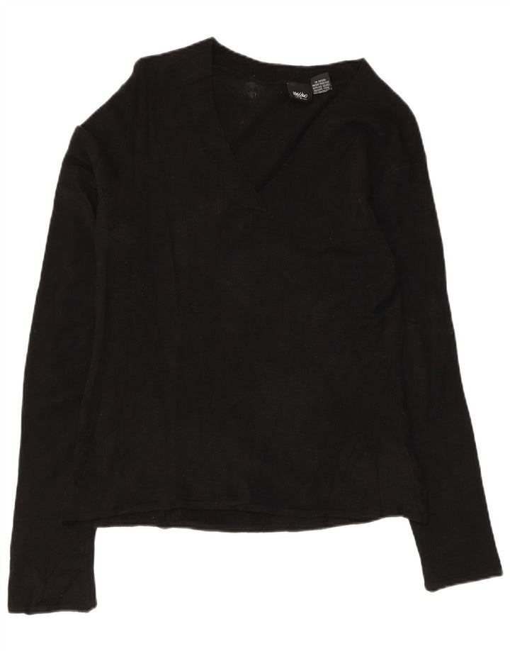 Top pentru femei Mossimo cu mânecă lungă UK 14 mare, negru, acrilic