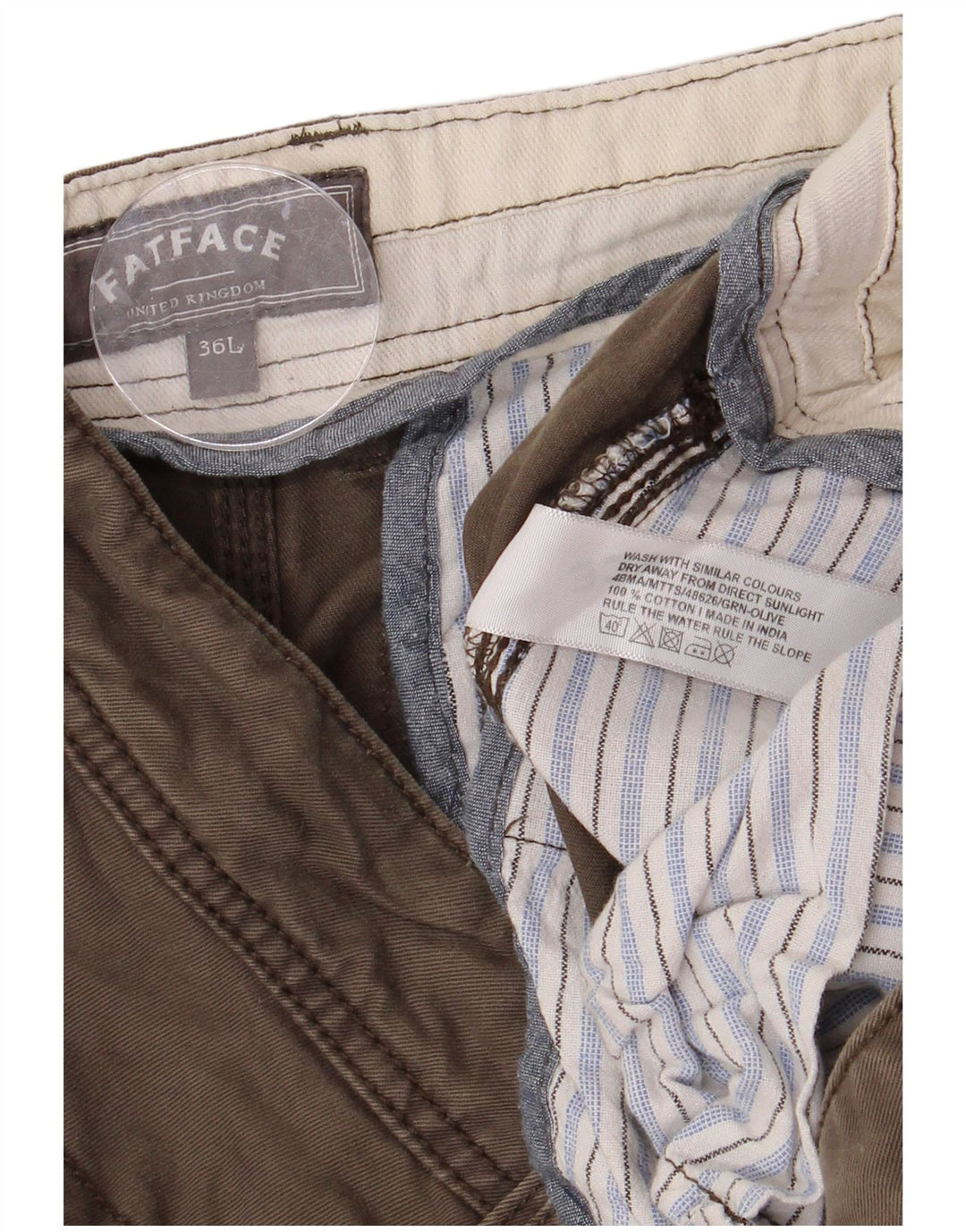 FAT FACE Pantaloni chino drepți pentru bărbați W36 L33 bej