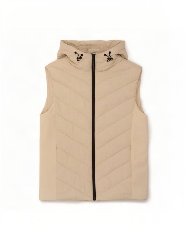 Gilet căptușit cu glugă Zara pentru femei UK 18 XL alb