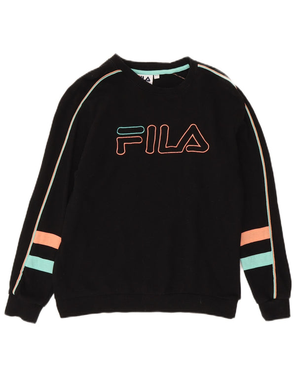 Pulover cu grafic pentru femei Fila UK 8 Bumbac negru mic