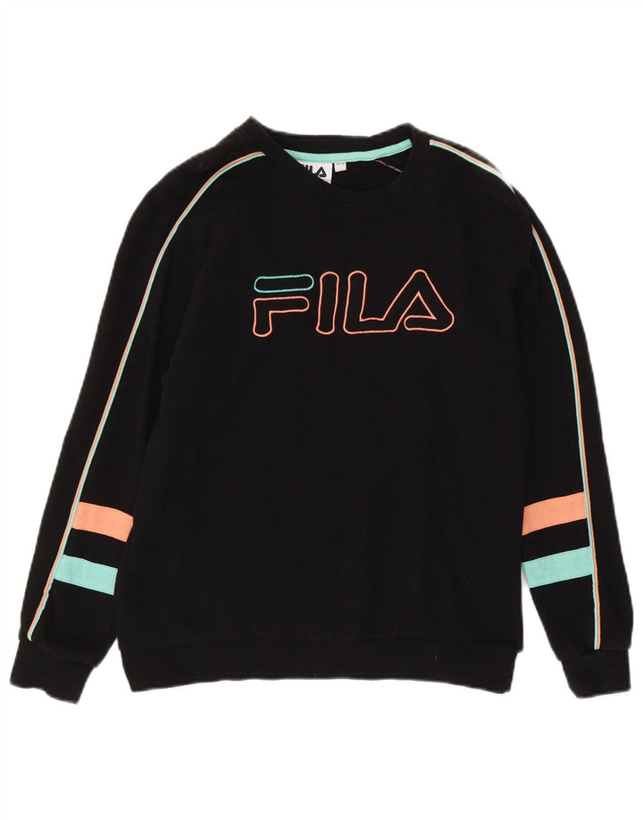 Pulover cu grafic pentru femei Fila UK 8 Bumbac negru mic