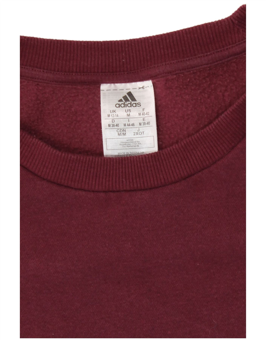 Pulover adidas pentru femei UK 12/14 Bumbac Burgundy mediu