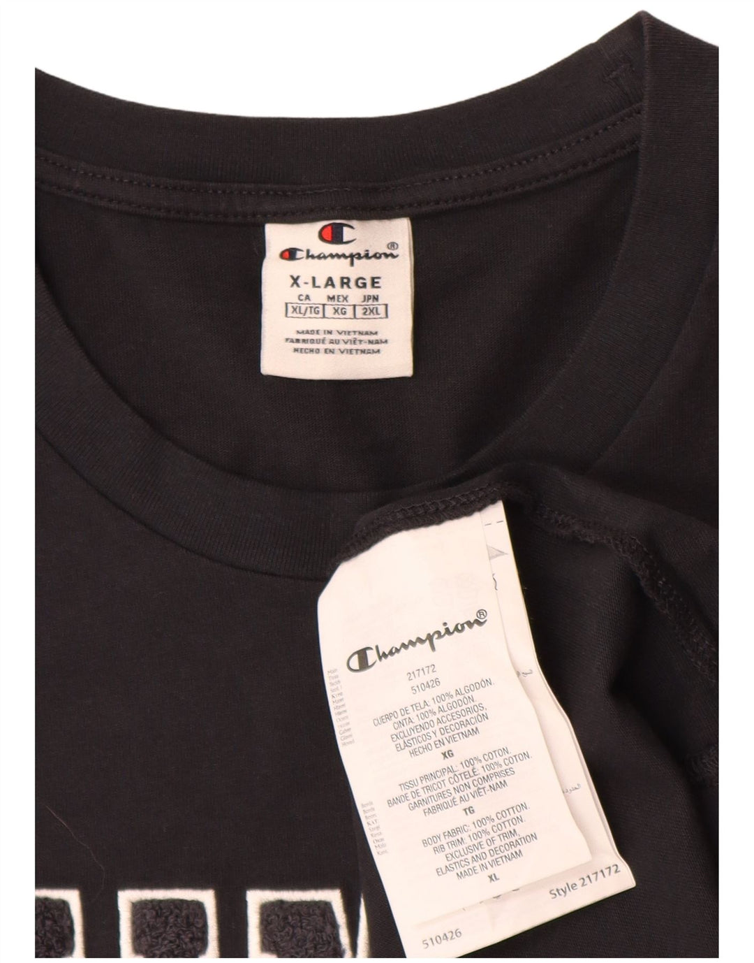 Tricou grafic pentru bărbați Champion Top XL Bumbac negru