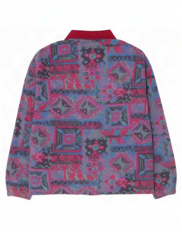 Jachetă din lână supradimensionată vintage pentru femei UK 10, mică, multicoloră, geometrică
