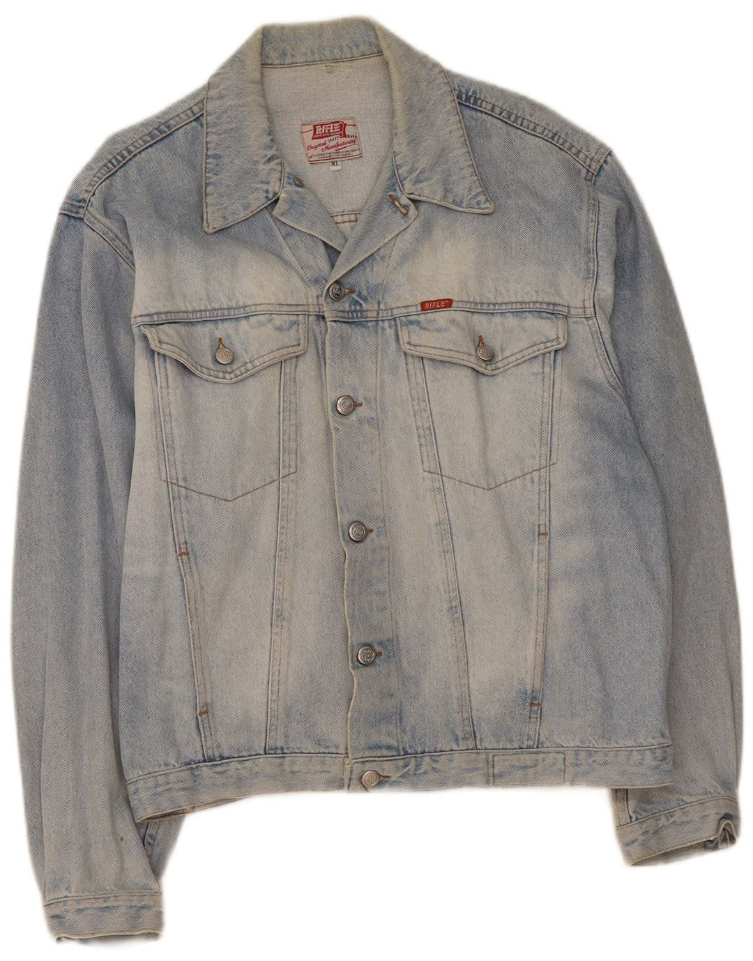 RIFLE Mens Denim Jacket UK 42 XL Blue