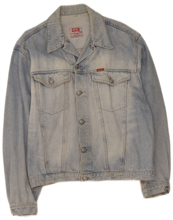 RIFLE Mens Denim Jacket UK 42 XL Blue