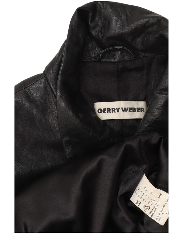 GERRY WEBER Palton de piele pentru femei UK 16, mare, neagră