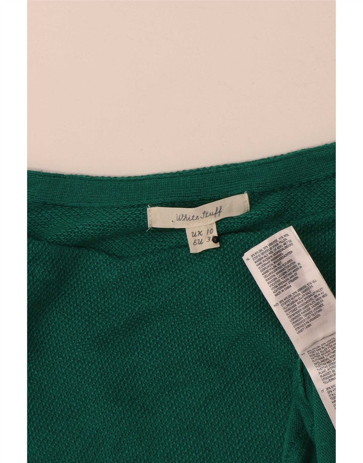 White Stuff Pulover supradimensionat pentru femei cu gât de barcă UK 10 Small Green