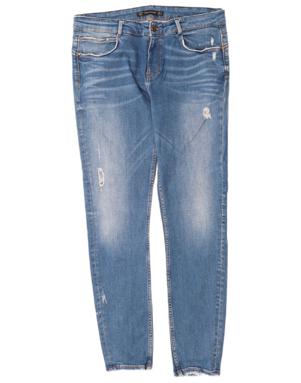 Blugi skinny distressed Trafaluc pentru femei Zara EU 42 Large W32 L30 Blue