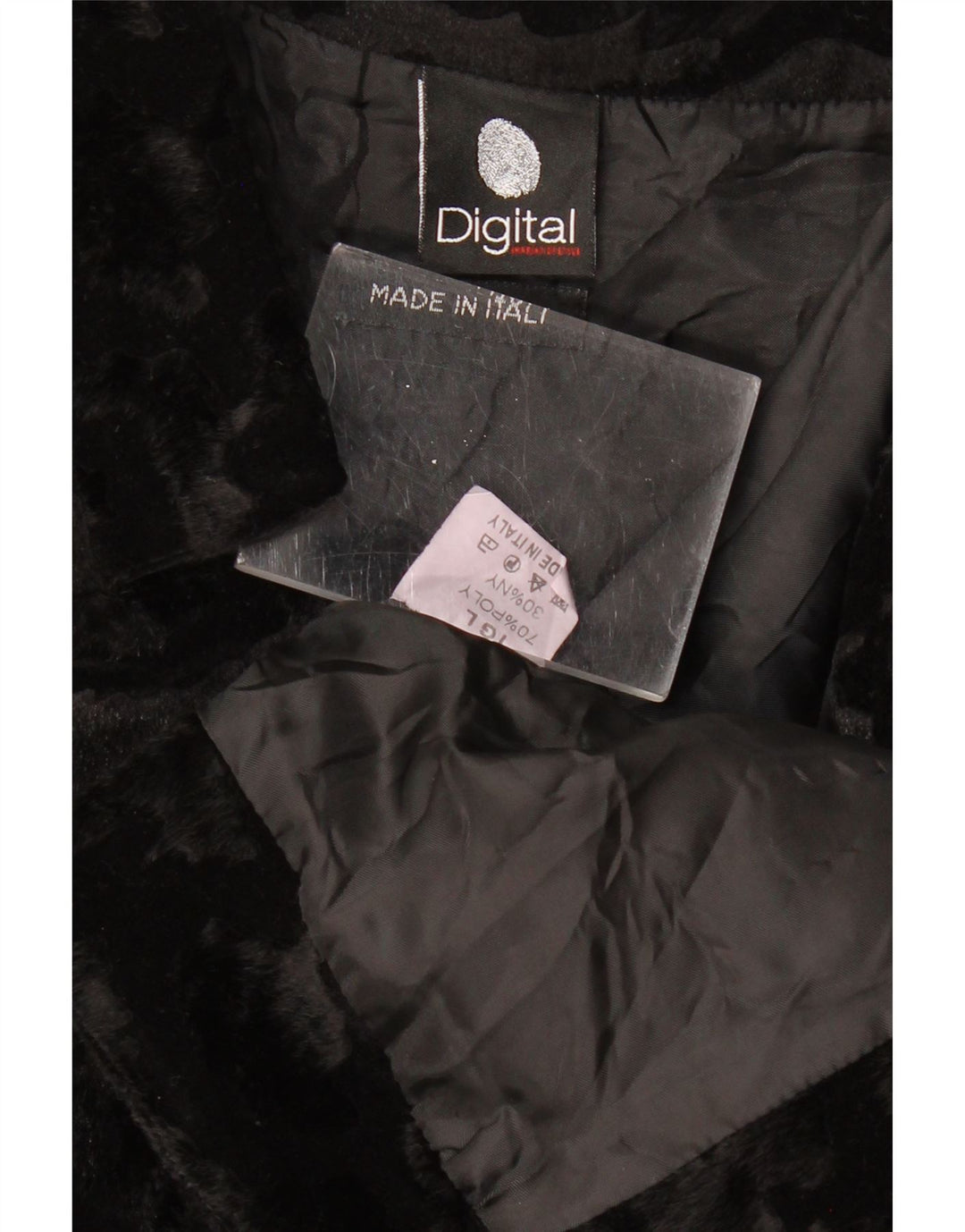 Jachetă Bolero pentru femei VINTAGE din blană artificială UK 14 Poliester negru mare