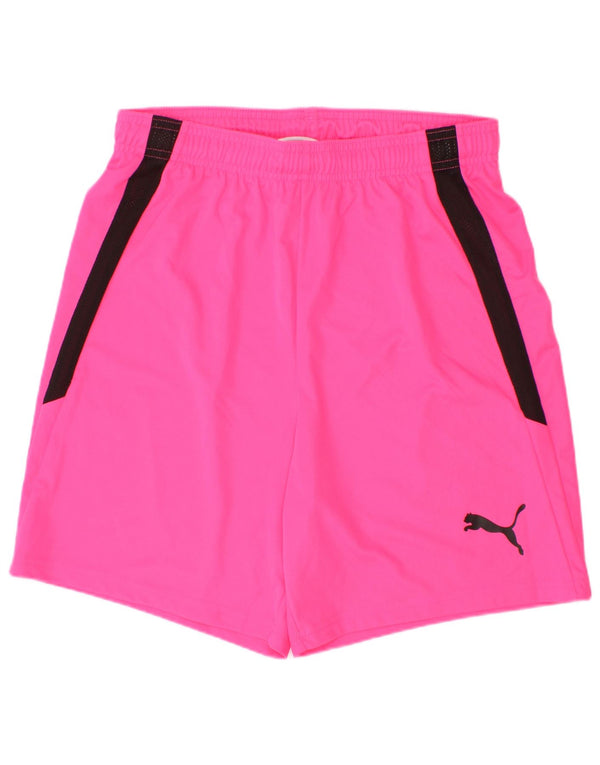 Pantaloni scurti sport Puma pentru fete 15-16 ani, roz colorblock