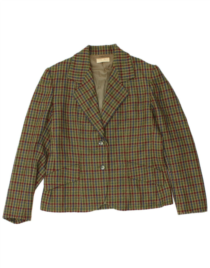 Set fuste vintage pentru femei cu 2 nasturi, 2 piese UK 12 Medium W26 Kaki Check