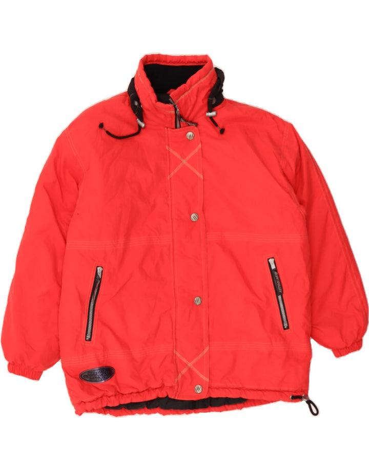 ASTROLABIO Womens Hooded Padded Jacket EU 44 XL Red Polyester Vintage Astrolabio and Second-Hand Astrolabio from Messina Hembry 