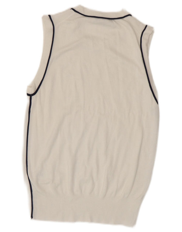 Zara Femei Vest Tank Top UK 10 Small White Striped Viscose