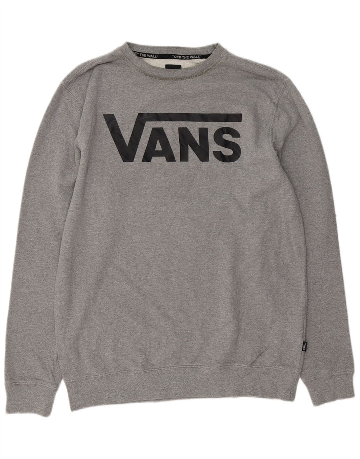VANS Mens Graphic Sweatshirt Jumper Large Grey Cotton