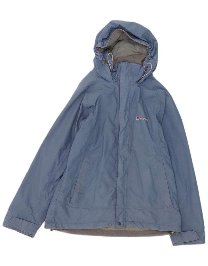 Jachetă de ploaie cu glugă pentru femei Berghaus UK 12, nailon albastru mediu