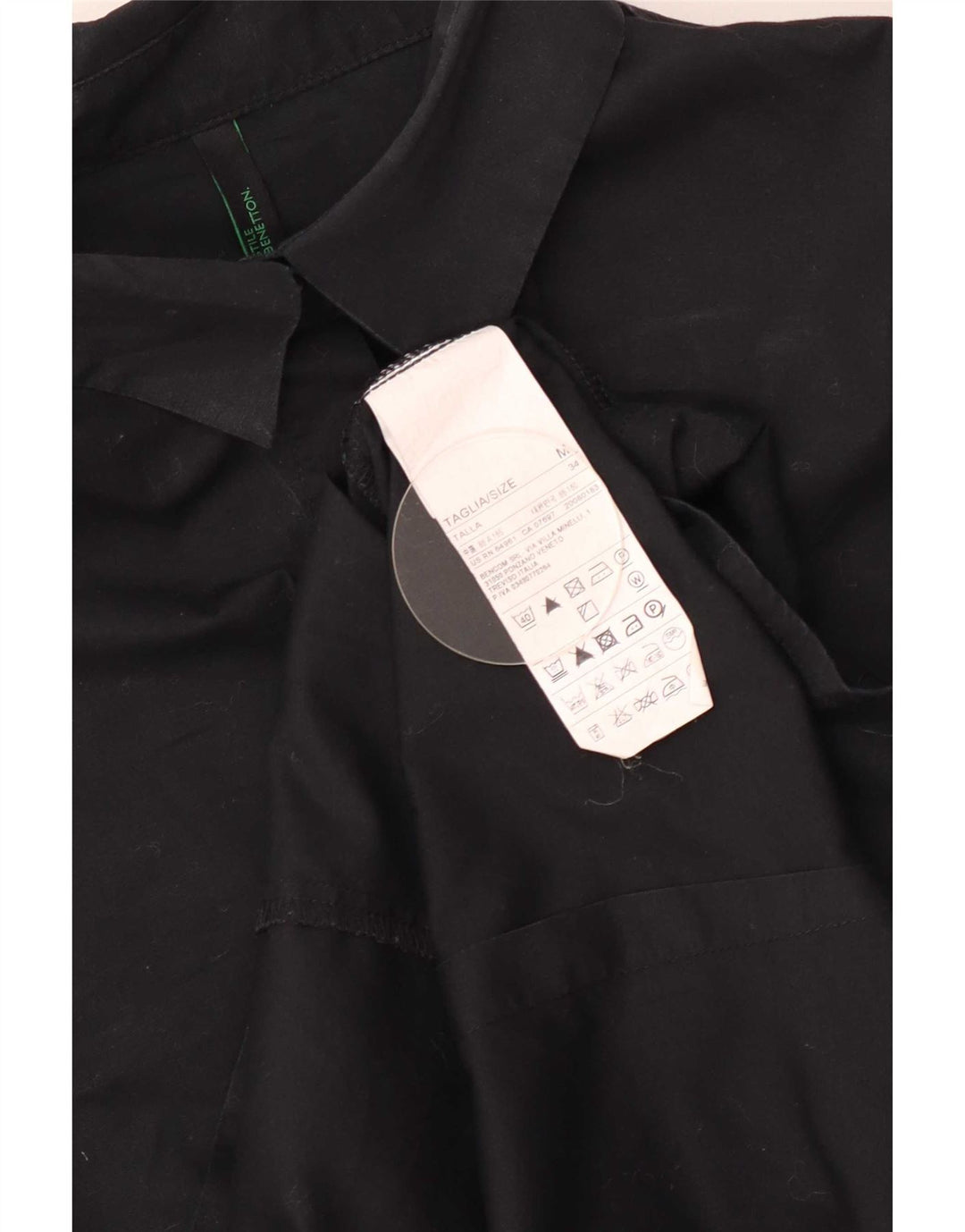 Cămașă Benetton pentru femei UK 12 Medium Black Bumbac