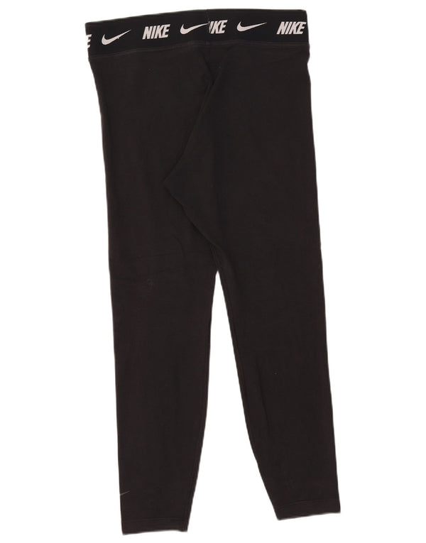 Leggings cu grafice Nike pentru femei, strâns, UK 14, mare, negru, bumbac