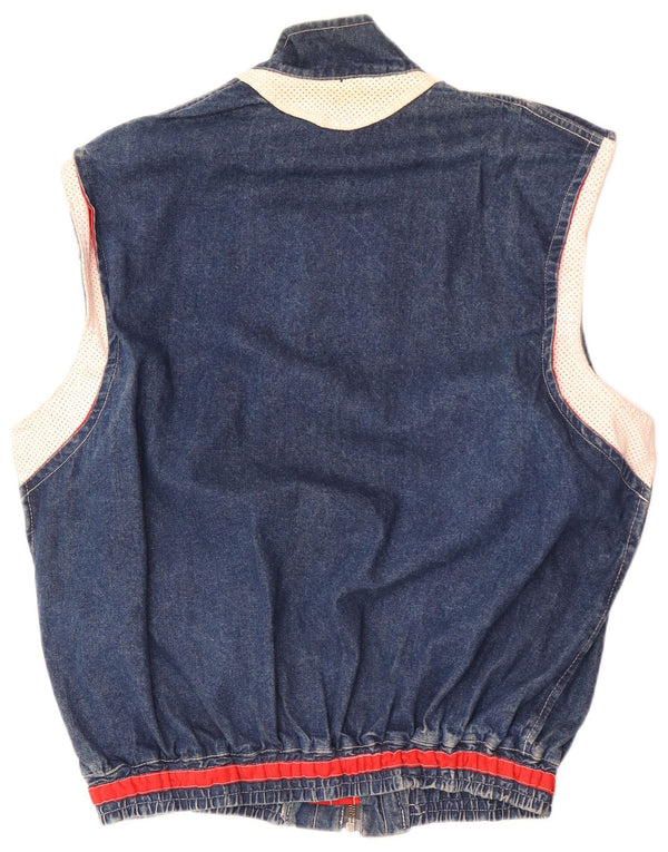 Gilet vintage pentru bărbați din denim UK 40, mare, albastru