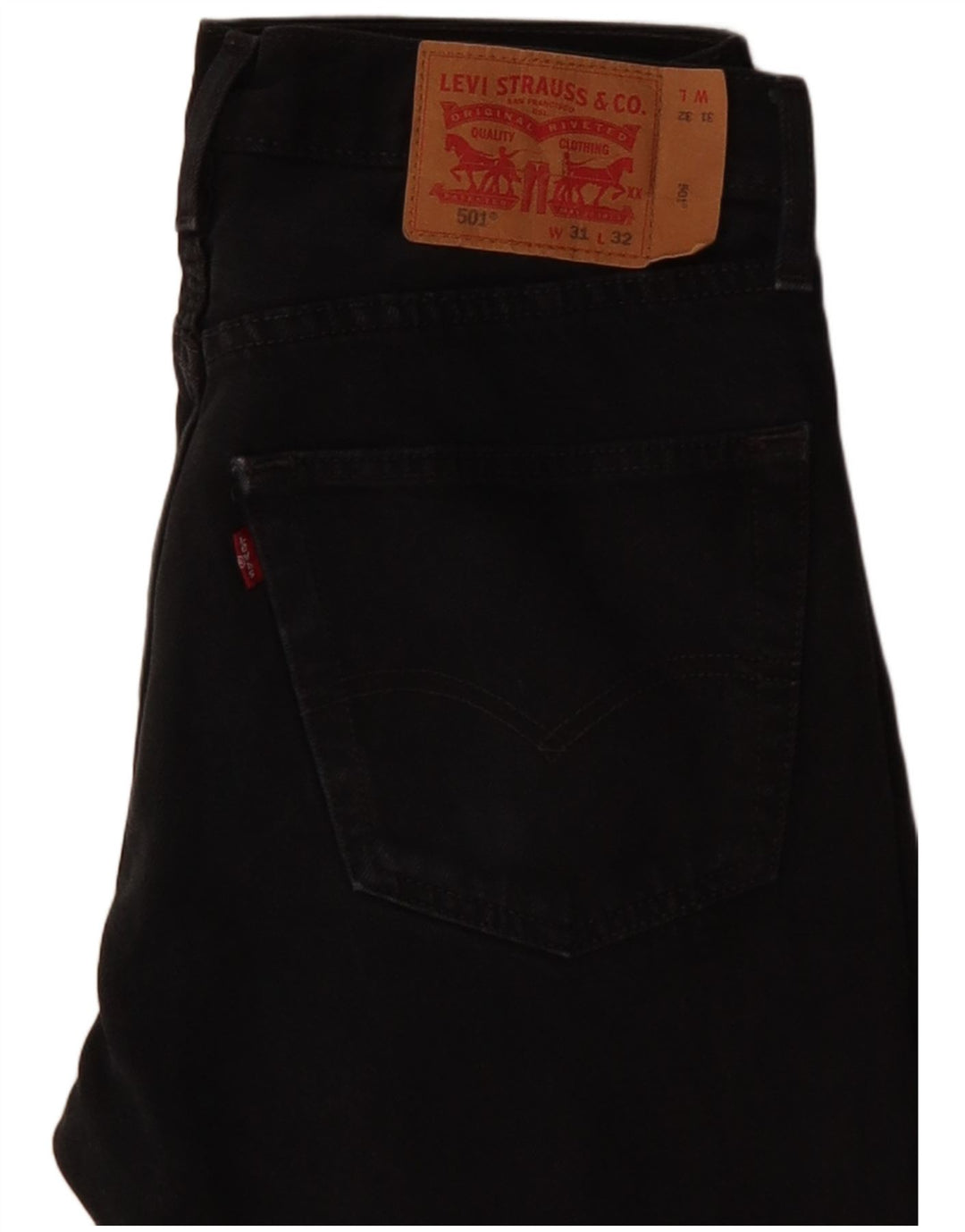 Blugi drepti pentru bărbați LEVI'S 501 W31 L32 bumbac negru