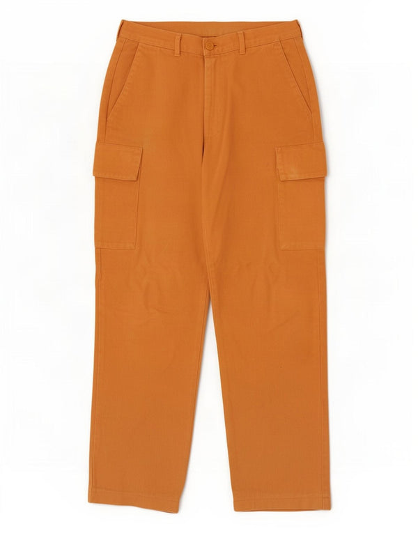 Pantaloni cargo dritti pentru bărbați Benetton IT 48 Medium W30 L30 Bumbac portocaliu