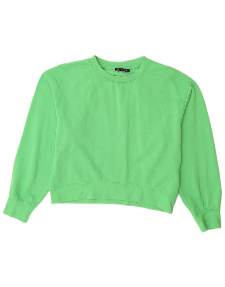 Pulover de hanorac pentru femei Zara UK 10 Poliester verde mic