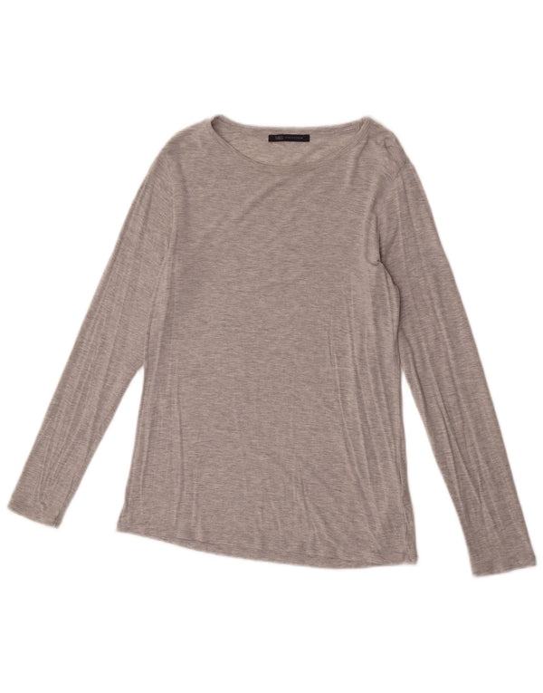 Marks & Spencer Top pentru femei cu mânecă lungă UK 14 Medium Gri Modal