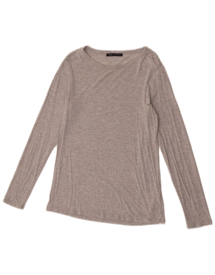 Marks & Spencer Top pentru femei cu mânecă lungă UK 14 Medium Gri Modal