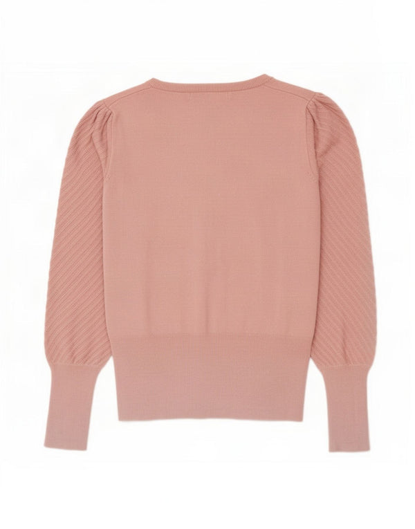 Marks & Spencer Womens Crop Boat Neck Jumper Sweater UK 8 Small Pink