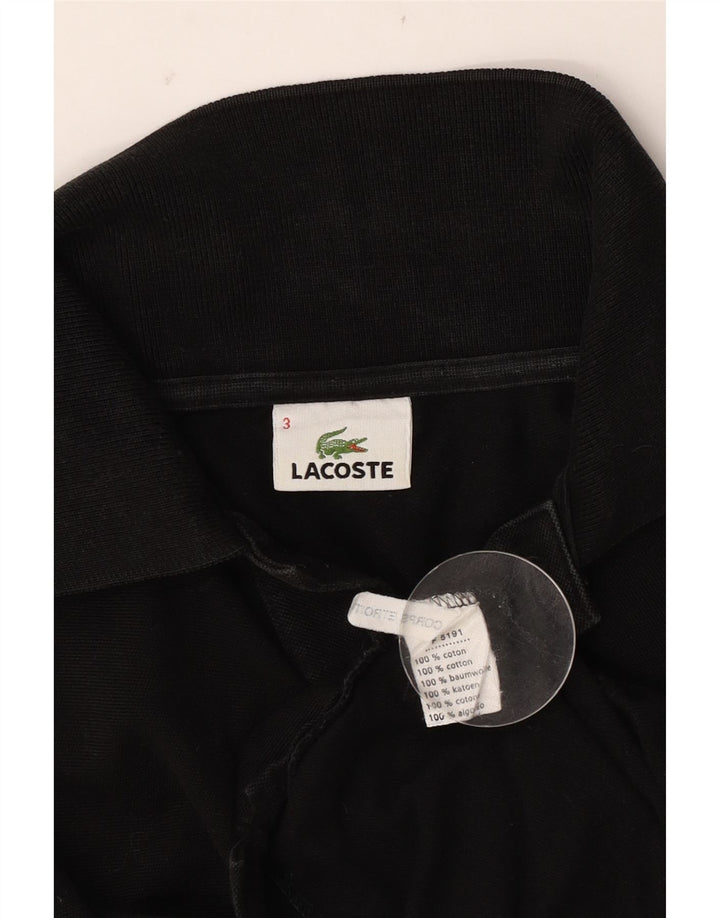Tricou polo Lacoste pentru bărbați, mărimea 3, bumbac negru mic