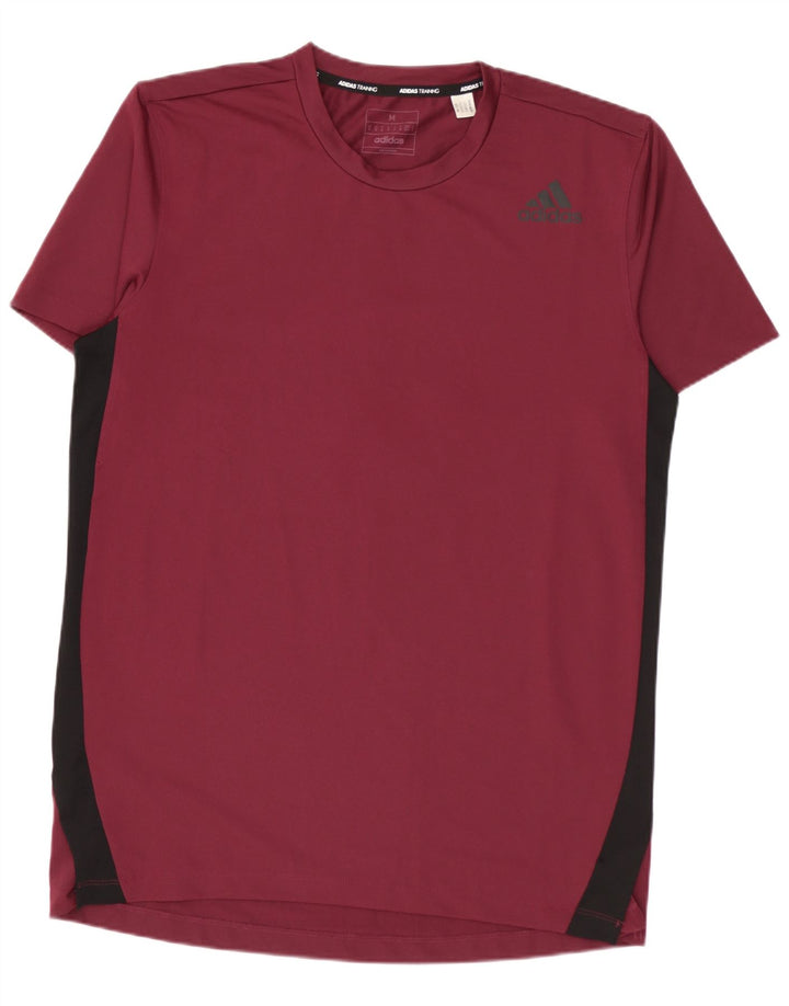 Tricou pentru bărbați Adidas Top Mediu Burgundy Poliester Bloc de culoare