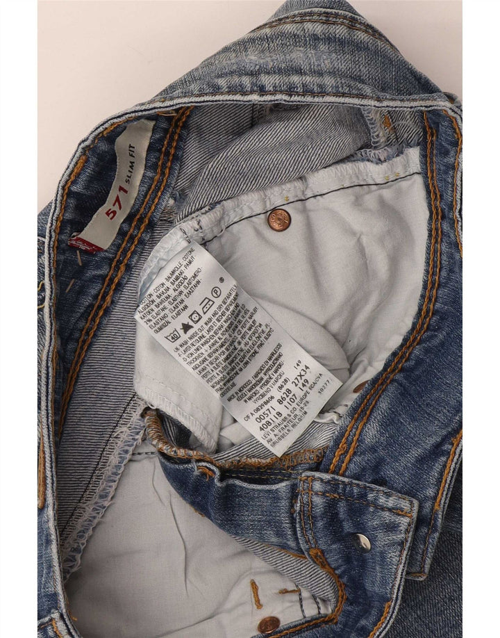 Blugi Levi's 571 Slim pentru femei W27 L34 Bumbac albastru