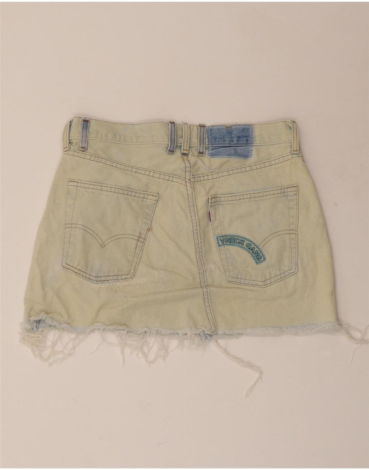 LEVI'S Fusta Mini Denim Distressed W28 Bumbac Albastru Mediu