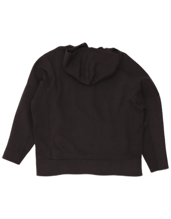 Pulover adidas cu capota supradimensionat cu fermoar pentru femei Marea Britanie 16/18, bumbac negru mare