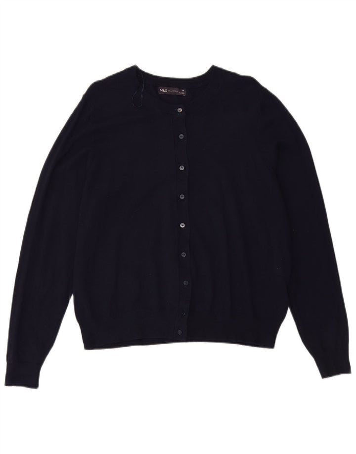 MARKS & SPENCER Pulover Crop Cardigan pentru femei UK 20 2XL Bleumarin Viscoză