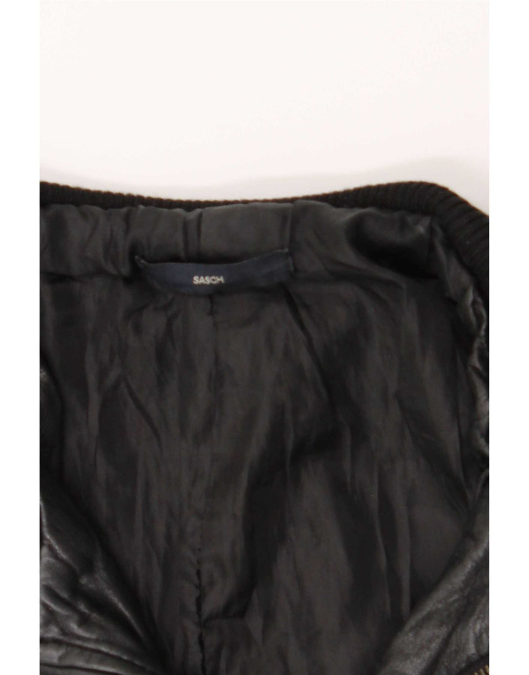 Jachetă de piele crop pentru femei Sasch UK 12 Medium Black