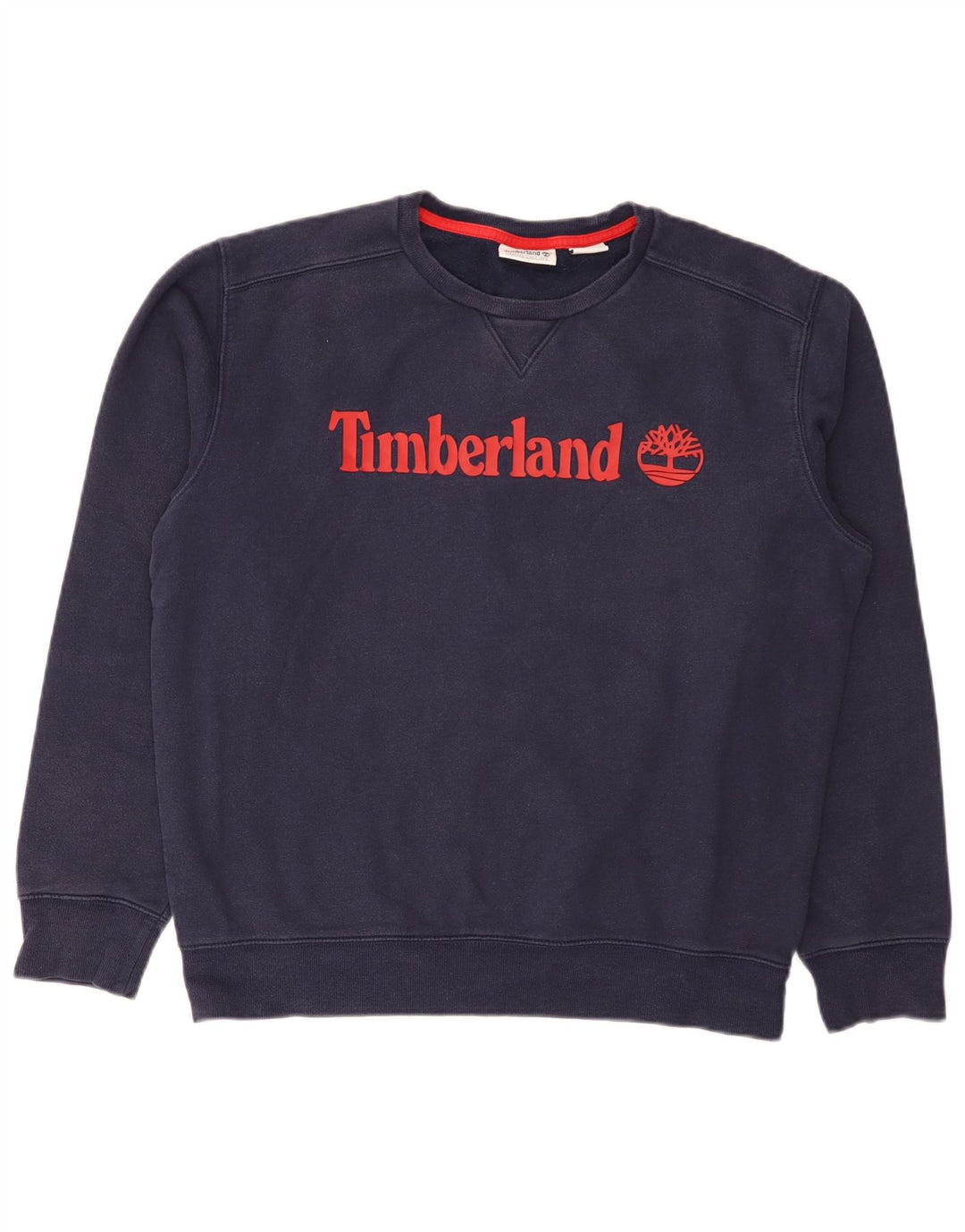 Hanorac grafic pentru bărbați Timberland Pulover mare din bumbac bleumarin