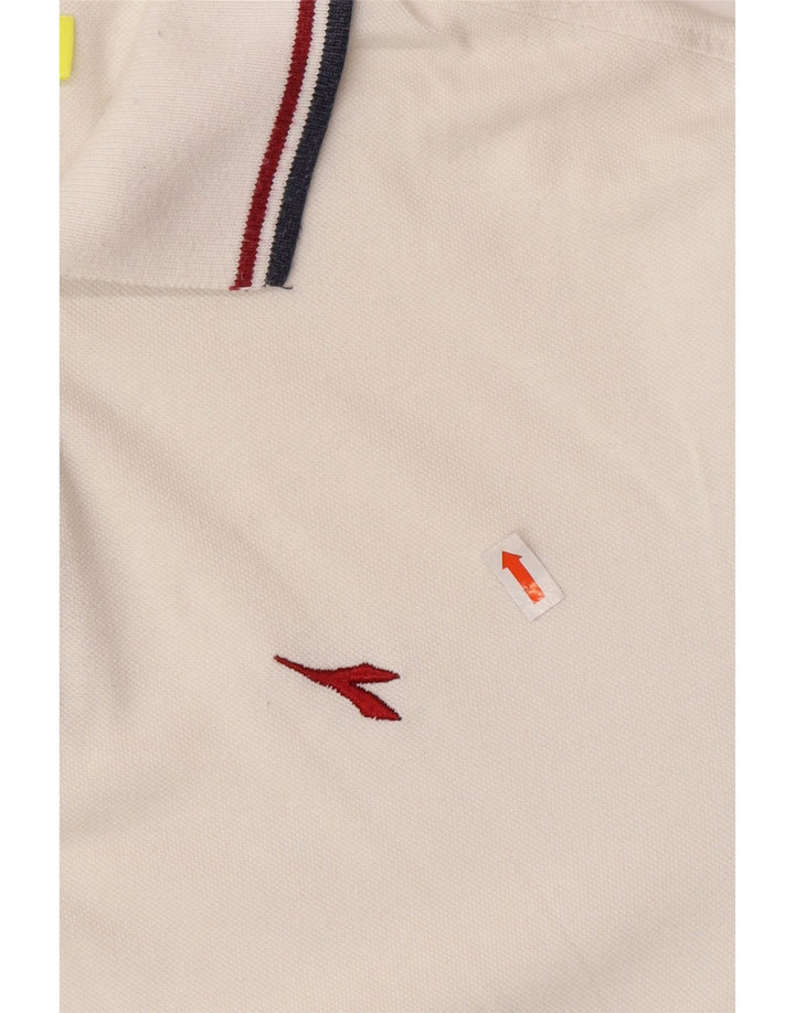 DIADORA Tricou Polo Barbati Bumbac Alb Mediu