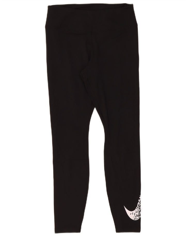 Leggings NIKE Dri Fit Graphic pentru femei UK 12 Poliester mediu negru