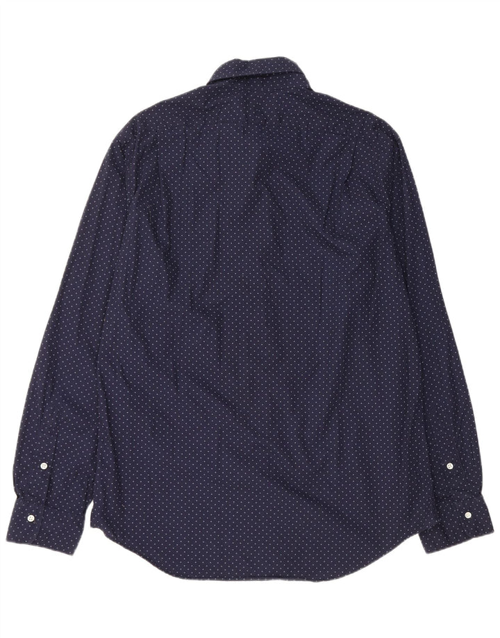 Cămașă pentru bărbați POLO RALPH LAUREN, slim fit, bumbac cu pete, albastru marin