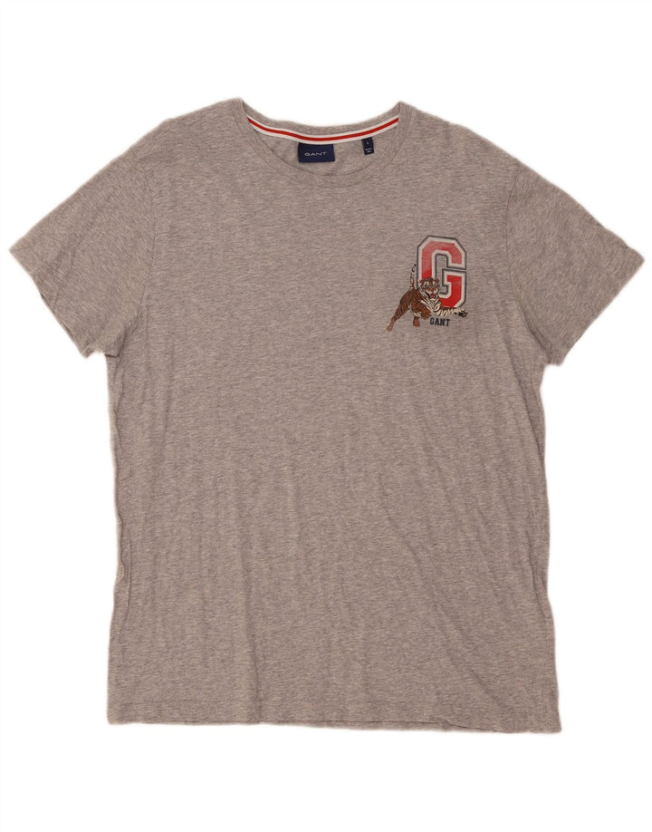 Tricou grafic Gant pentru bărbați Top mare din bumbac gri