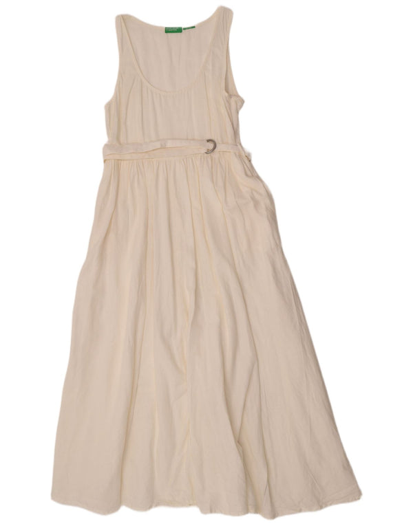 Rochie maxi fără mâneci pentru femei Benetton UK 14, mare, alb, in