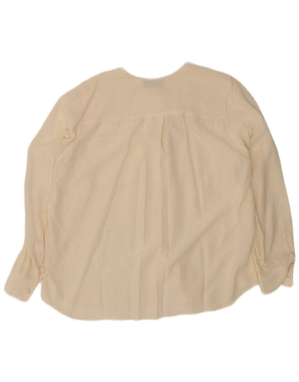 Bluză cămașă supradimensionată pentru femei Vintage IT 50 XL Bej Mătase
