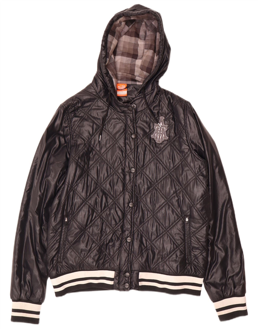 Jachetă matlasată cu glugă Nike pentru femei UK 18 XL Nylon negru