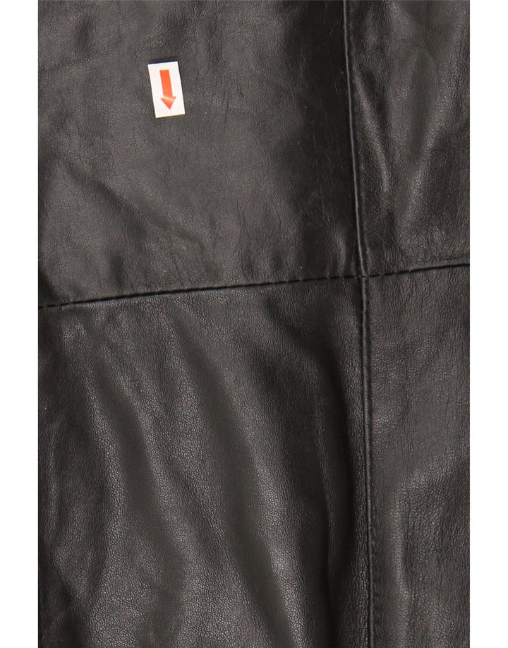 VINTAGE Womens Leather Jacket IT 46 Large Black Leather